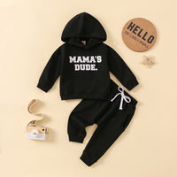 Load image into Gallery viewer, 2 Pieces Set Baby Kid Boys Letters Hoodies Swearshirts And Solid Color Pants Wholesale 221125499
