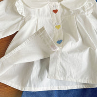 Load image into Gallery viewer, 2 Pieces Set Baby Kid Girls Love heart Shirts And Embroidered Dresses Wholesale 221125508

