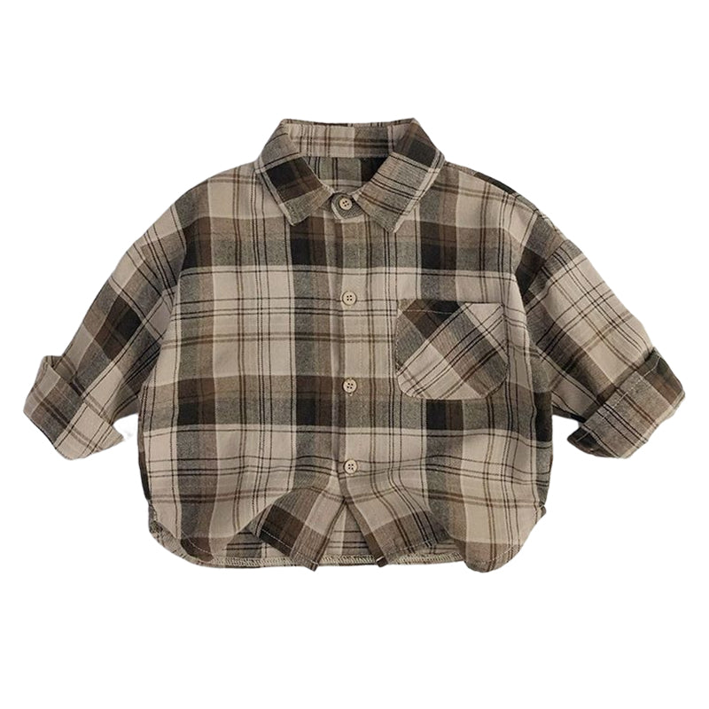 Baby Kid Unisex Checked Shirts Wholesale 221125526