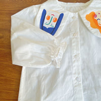 Load image into Gallery viewer, 2 Pieces Set Kid Girls Cartoon Print Blouses And Flower Pants Wholesale 221125531
