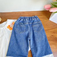 Load image into Gallery viewer, 2 Pieces Set Kid Girls Cartoon Print Blouses And Flower Pants Wholesale 221125531
