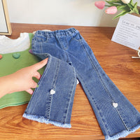 Load image into Gallery viewer, 2 Pieces Set Kid Girls Solid Color Love heart Tops And Pants Wholesale 221125532
