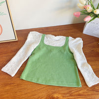 Load image into Gallery viewer, 2 Pieces Set Kid Girls Solid Color Love heart Tops And Pants Wholesale 221125532
