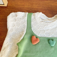 Load image into Gallery viewer, 2 Pieces Set Kid Girls Solid Color Love heart Tops And Pants Wholesale 221125532
