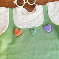 Load image into Gallery viewer, 2 Pieces Set Kid Girls Solid Color Love heart Tops And Pants Wholesale 221125532
