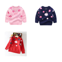 Load image into Gallery viewer, Kid Girls Flower Crochet Sweaters Wholesale 22113004
