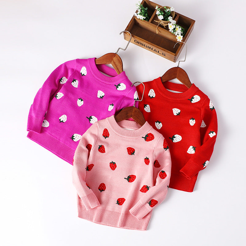 Kid Girls Fruit Crochet Sweaters Wholesale 22113009