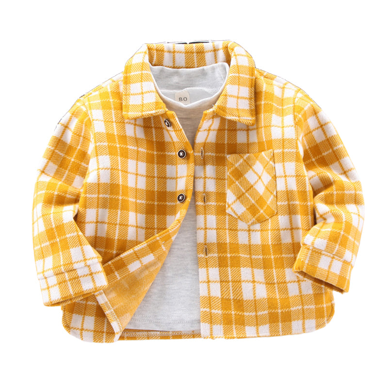 Baby Kid Unisex Checked Jackets Outwears Wholesale 221130103