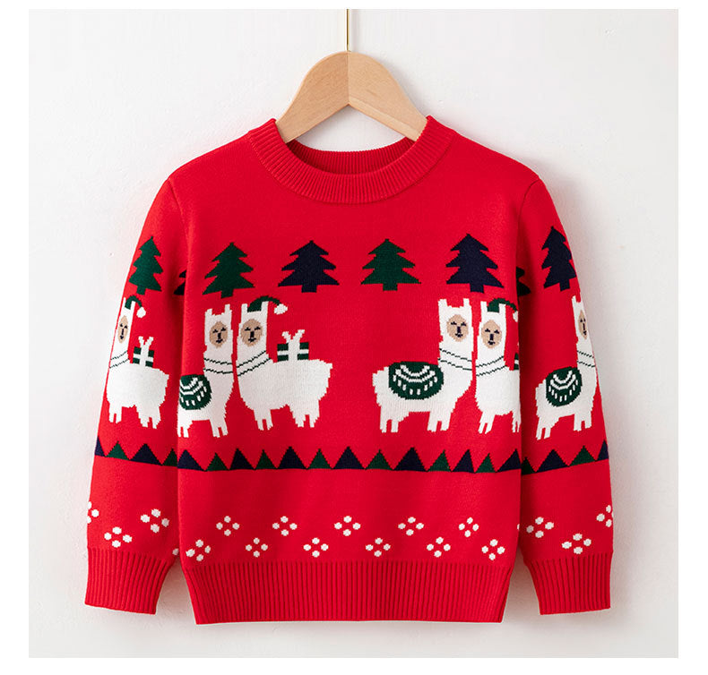 Baby Kid Boys Color-blocking Cartoon Print Christmas Sweaters Wholesale 221130138