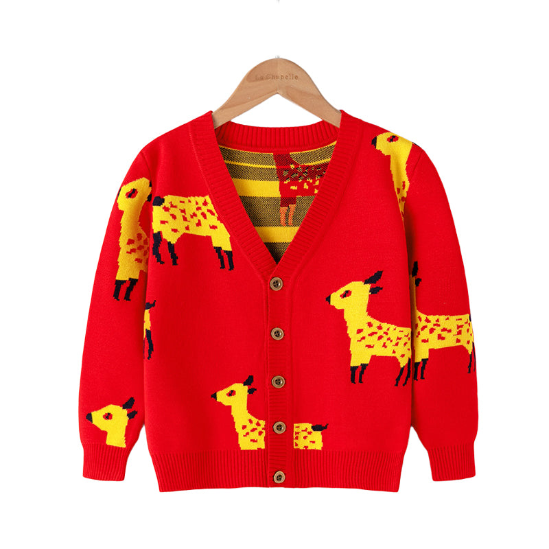 Kid Girls Animals Cartoon Crochet Cardigan Wholesale 22113014