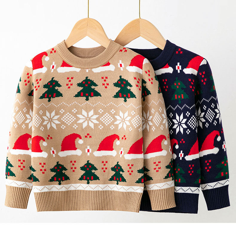 Baby Kid Girls Cartoon Print Christmas Sweaters Wholesale 221130141
