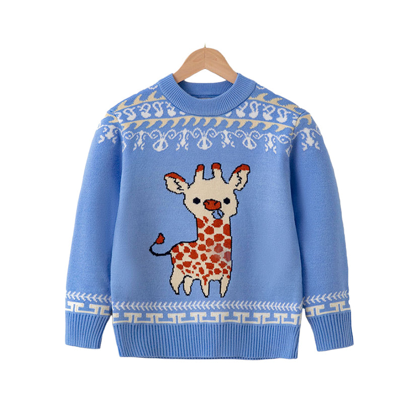 Baby Kid Girls Animals Cartoon Print Sweaters Wholesale 221130142