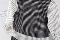 Load image into Gallery viewer, 3 Pieces Set Baby Kid Boys Birthday Party Striped Bow Shirts Houndstooth Vests Waistcoats And Pants Wholesale 221130150
