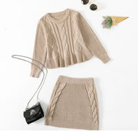 Load image into Gallery viewer, 2 Pieces Set Baby Girls Solid Color Graphic Sweaters And Skirts Wholesale 221130161
