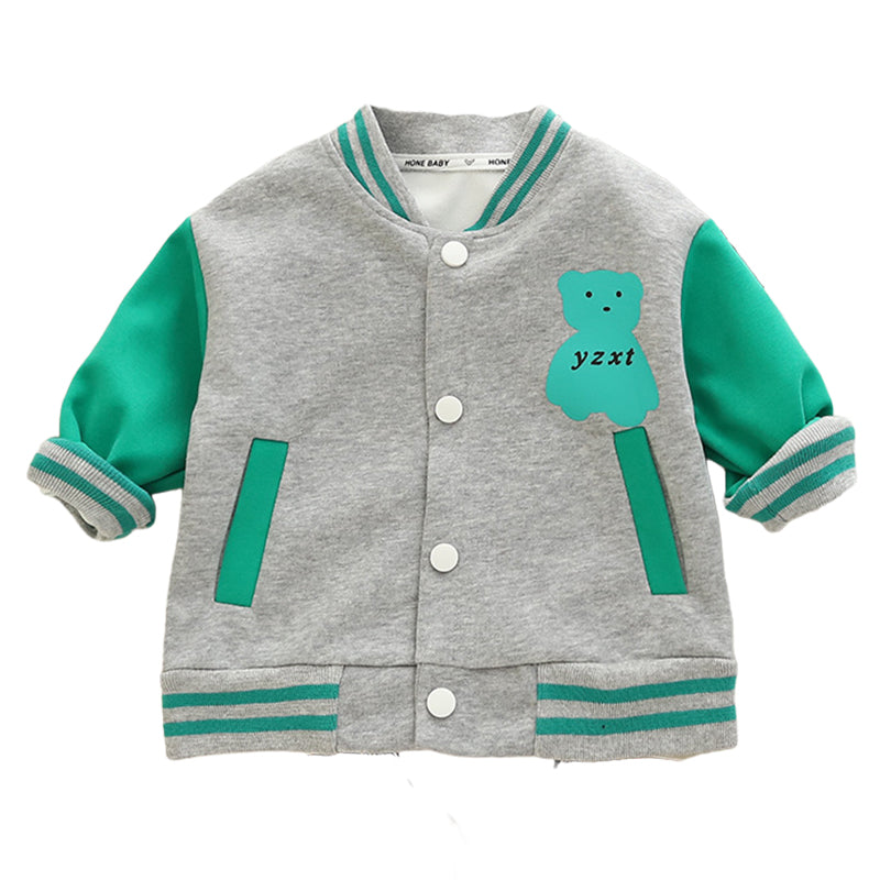 Baby Kid Boys Letters Color-blocking Animals Cartoon Print Jackets Outwears Wholesale 221130180