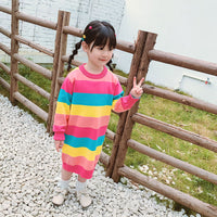 Load image into Gallery viewer, Kid Girls Rainbow Knitwear Dresses Wholesale 22113021

