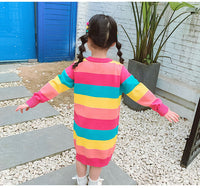 Load image into Gallery viewer, Kid Girls Rainbow Knitwear Dresses Wholesale 22113021
