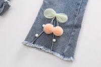 Load image into Gallery viewer, 3 Pieces Set Baby Kid Girls Flower Crochet Vests Waistcoats And Fruit Embroidered Tops And Pants Wholesale 221130214
