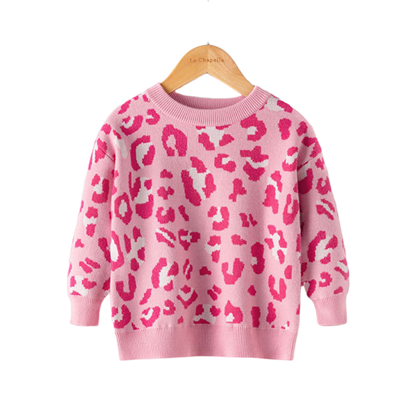 Kid Girls Leopard print Sweaters Knitwear Wholesale 22113022