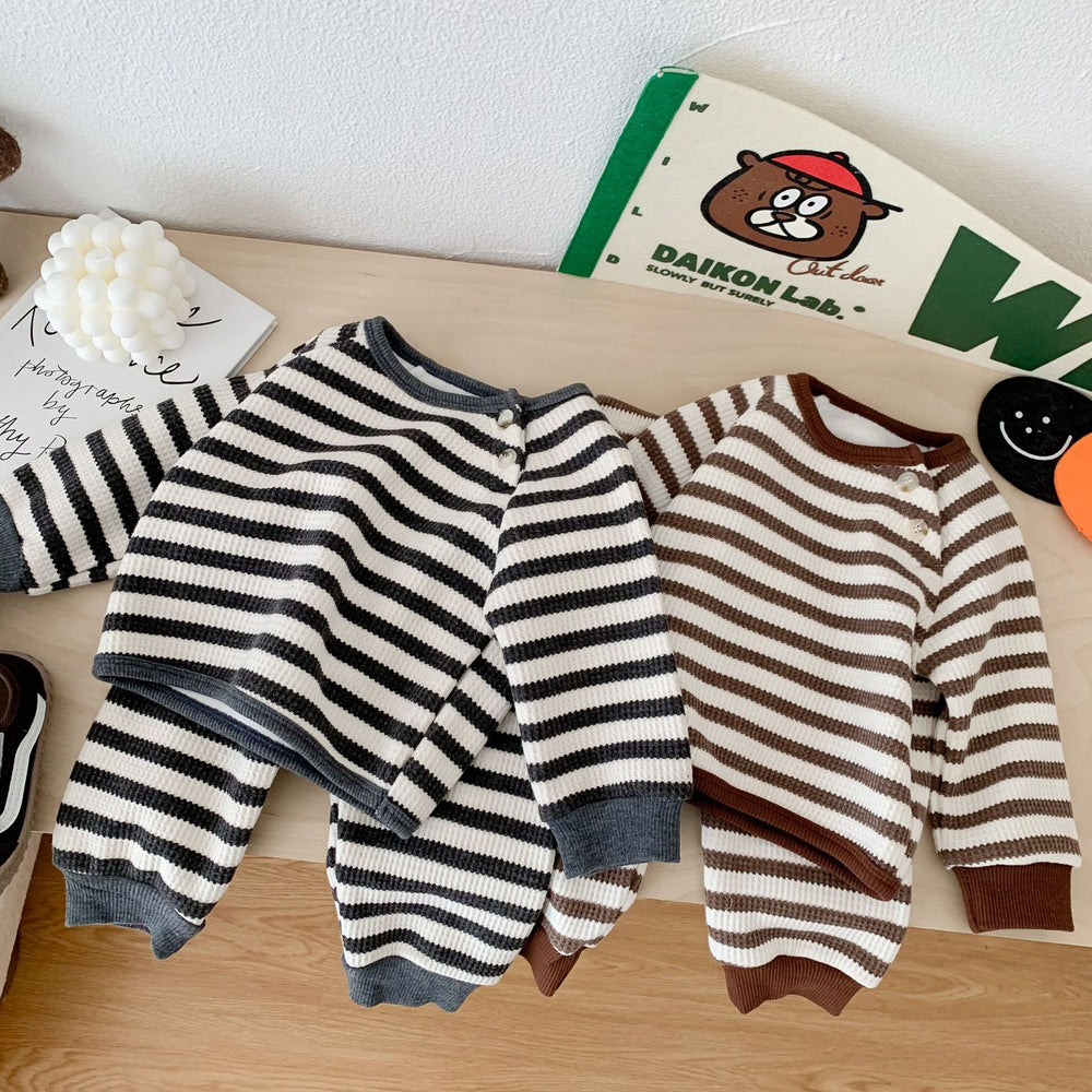 2 Pieces Set Baby Kid Unisex Striped Tops And Pants Wholesale 221130240