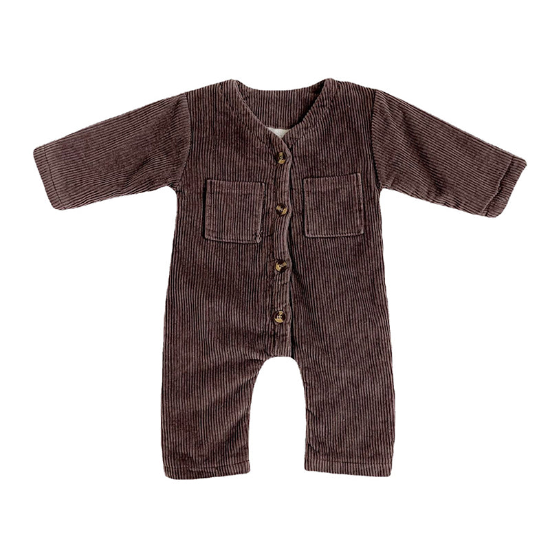 Baby Unisex Solid Color Muslin&Ribbed Jumpsuits Wholesale 221130261