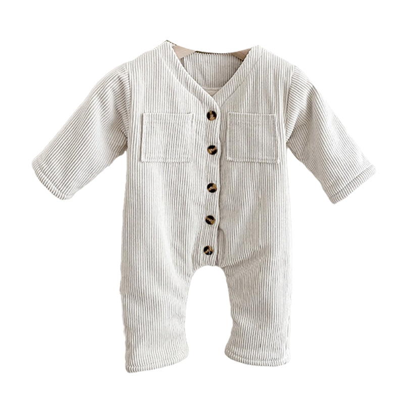 Baby Unisex Solid Color Muslin&Ribbed Jumpsuits Wholesale 221130261