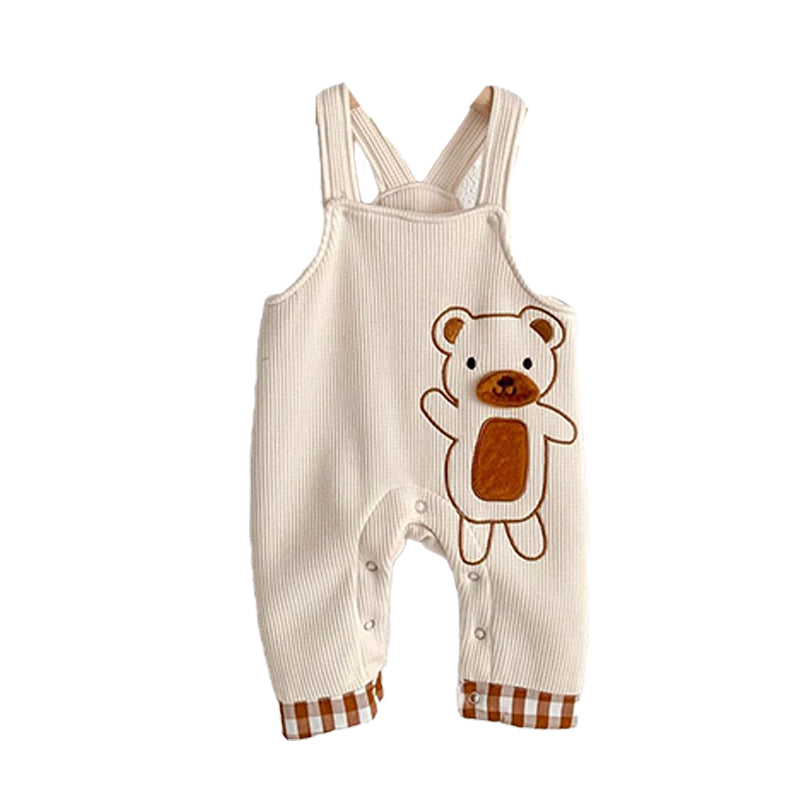 Baby Unisex Checked Cartoon Jumpsuits Wholesale 221130294