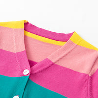 Load image into Gallery viewer, Kid Girls Color-blocking Crochet Cardigan Wholesale 22113032
