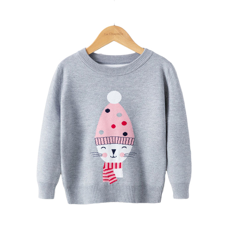 Kid Girls Cartoon Crochet Sweaters Wholesale 22113034