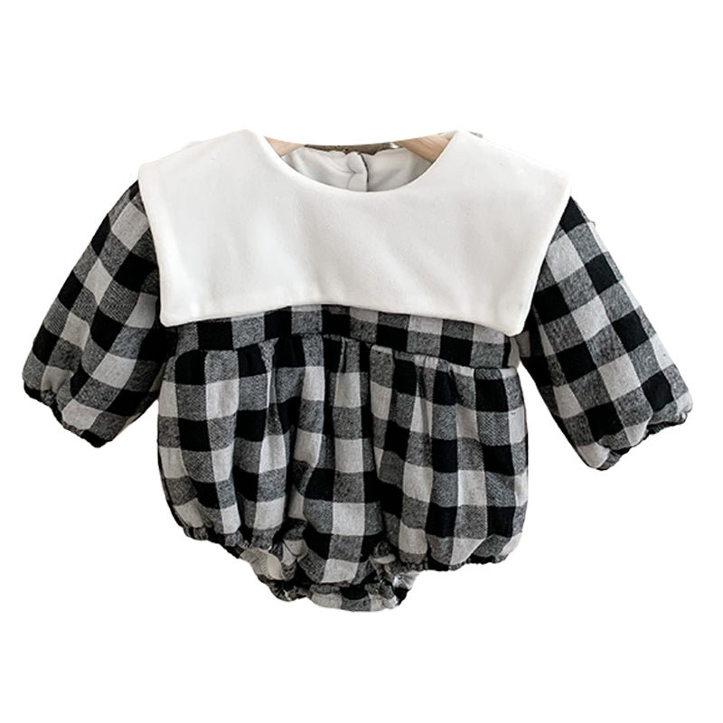 Baby Unisex Checked Rompers Wholesale 221130351