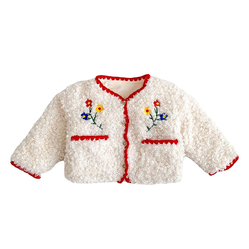 Baby Girls Flower Embroidered Jackets Outwears Wholesale 221130352