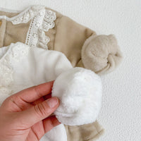 Load image into Gallery viewer, 2 Pieces Set Baby Kid Girls Bow Lace Tops And Solid Color Pants Wholesale 221130358
