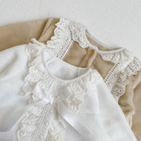 Load image into Gallery viewer, 2 Pieces Set Baby Kid Girls Bow Lace Tops And Solid Color Pants Wholesale 221130358
