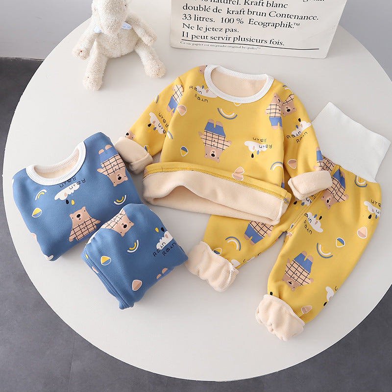 2 Pieces Set Baby Kid Unisex Letters Animals Cartoon Print Tops And Pants Wholesale 221130373
