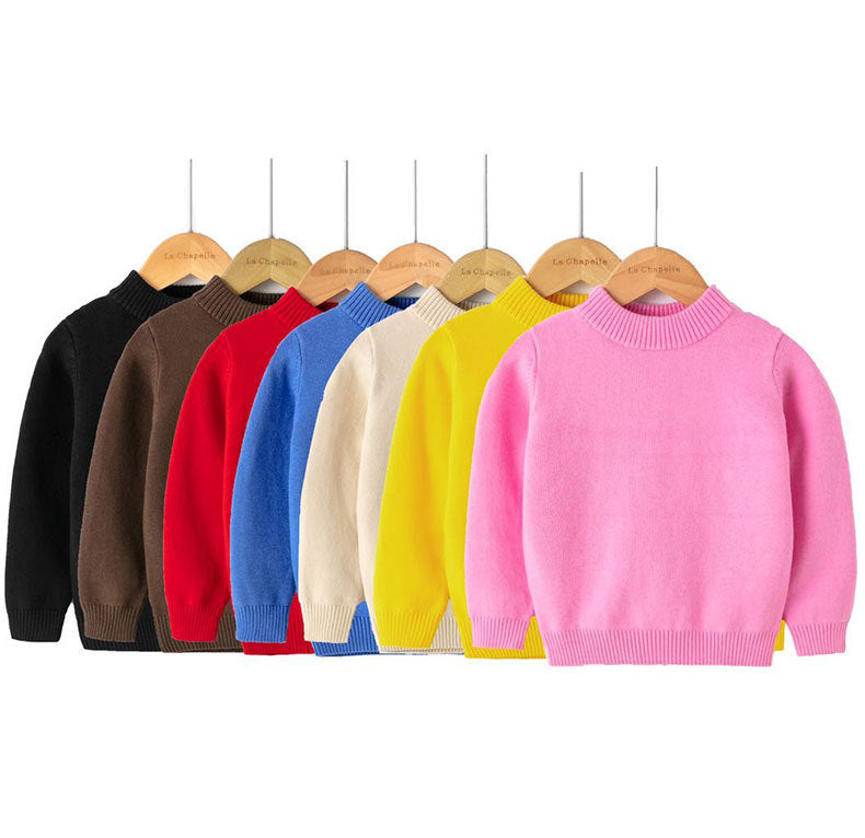 Kid Unisex Solid Color Crochet Sweaters Wholesale 22113039