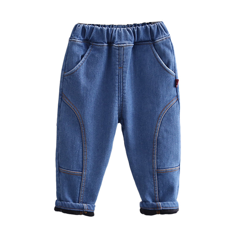 Baby Kid Unisex Solid Color Jeans Wholesale 221130477