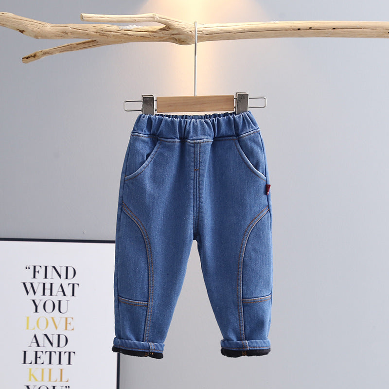 Baby Kid Unisex Solid Color Jeans Wholesale 221130477