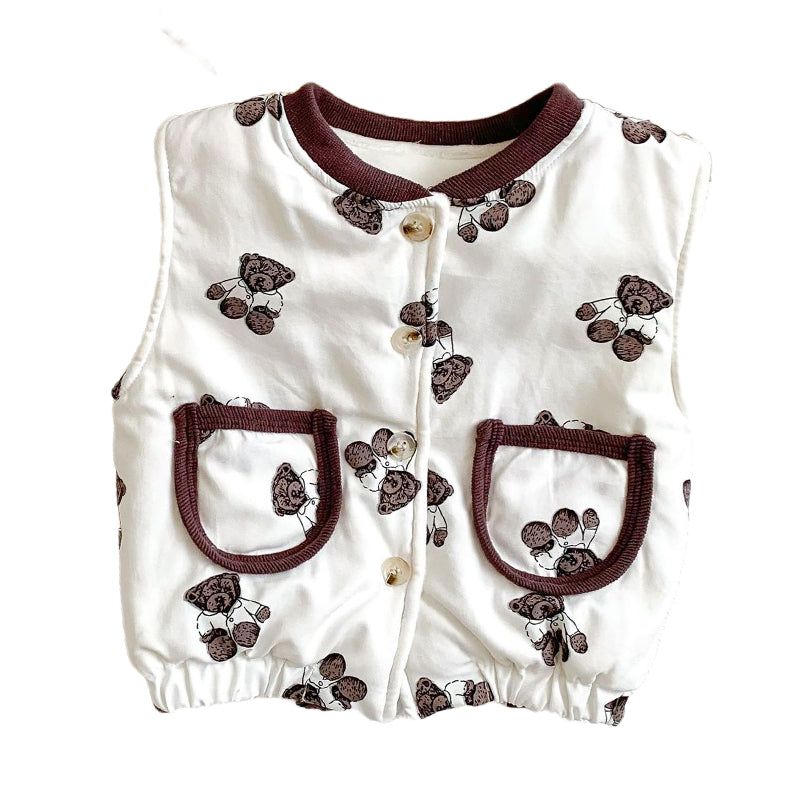 Baby Unisex Cartoon Print Vests Waistcoats Wholesale 221130481