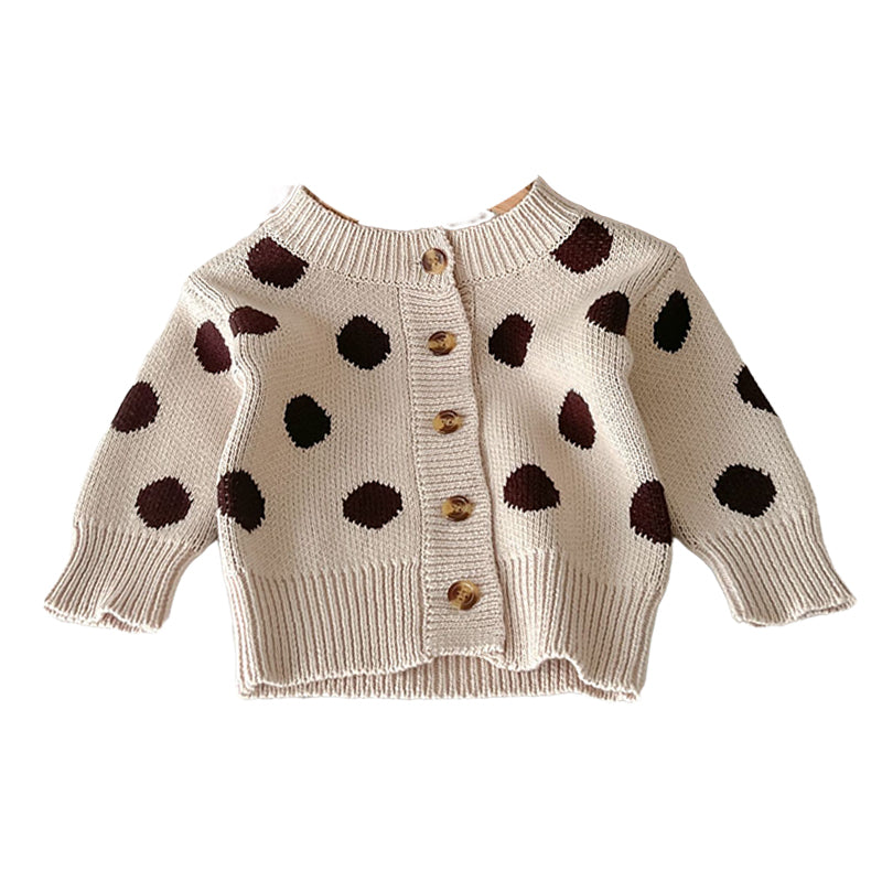 Baby Girls Polka dots Print Sweaters Wholesale 221130531