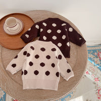 Load image into Gallery viewer, Baby Girls Polka dots Print Sweaters Wholesale 221130531
