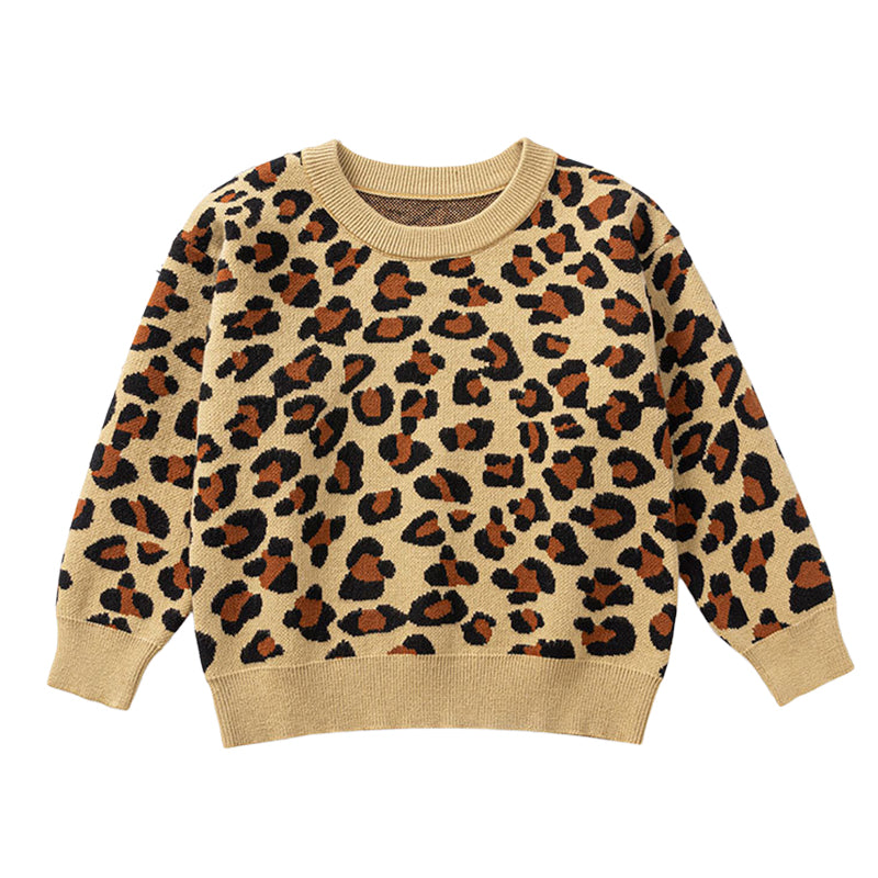Baby Kid Unisex Leopard print Sweaters Wholesale 22113060