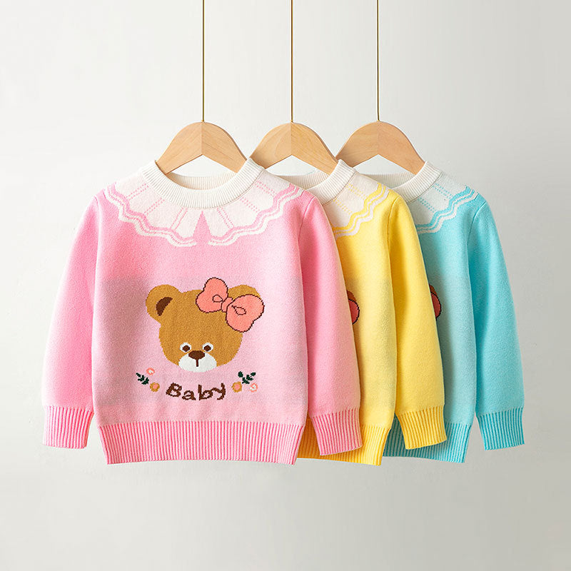 Baby Kid Girls Cartoon Sweaters Wholesale 22113082