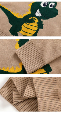 Load image into Gallery viewer, Kid Unisex Dinosaur Crochet Sweaters Wholesale 22113096
