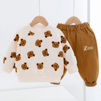 Load image into Gallery viewer, 2 Pieces Set Baby Kid Unisex Animals Cartoon Print Hoodies Swearshirts And Letters Pants Wholesale 22120103
