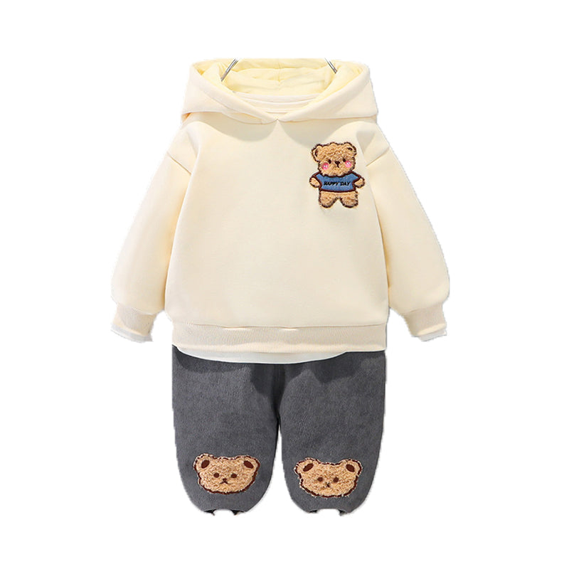 2 Pieces Set Baby Kid Unisex Cartoon Hoodies Swearshirts And Pants Wholesale 22120105