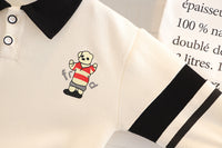 Load image into Gallery viewer, 2 Pieces Set Baby Kid Boys Cartoon Print Polo Shirts And Solid Color Pants Wholesale 22120115
