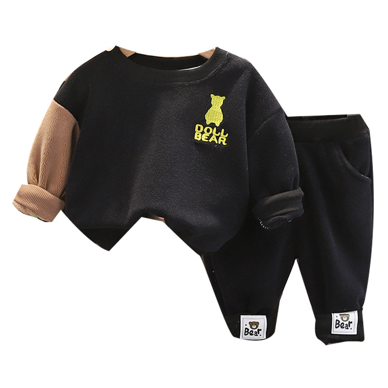 2 Pieces Set Baby Kid Unisex Letters Cartoon Hoodies Swearshirts And Pants Wholesale 22120152