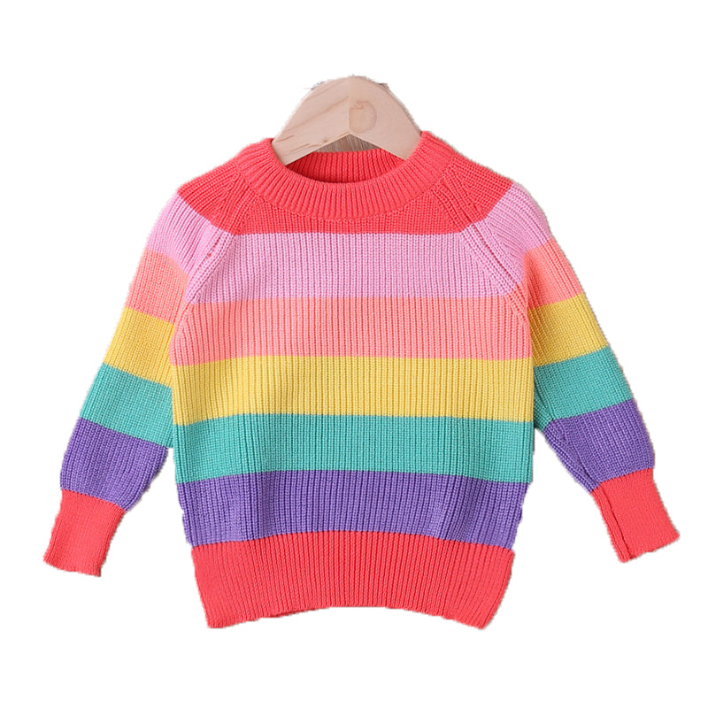 Baby Kid Unisex Rainbow Sweaters Wholesale 221202102