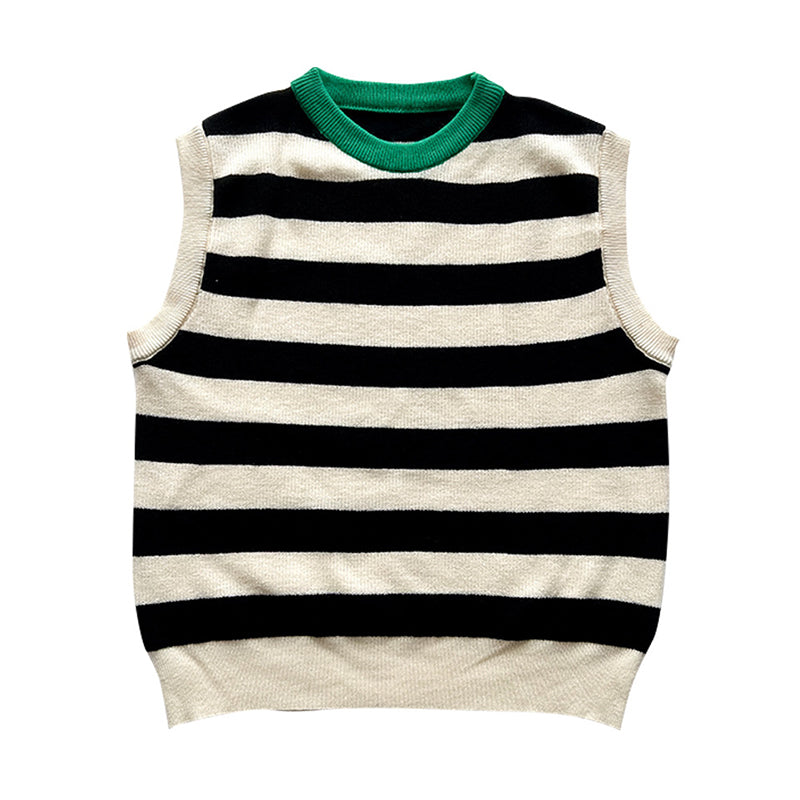 Kid Unisex Striped Vests Waistcoats Knitwear Wholesale 221202122