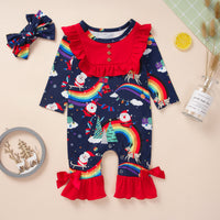 Load image into Gallery viewer, Baby Unisex Cartoon Bow Print Christmas Jumpsuits Wholesale 22120213
